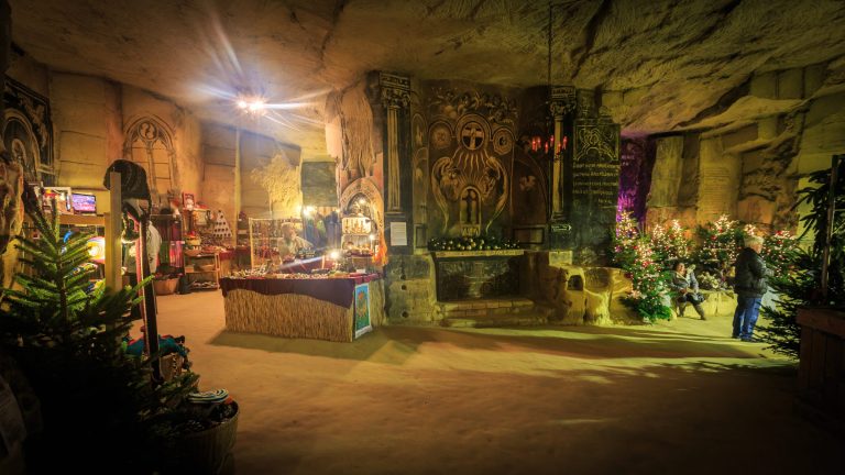 Valkenburg's Christmas market is in a cave.